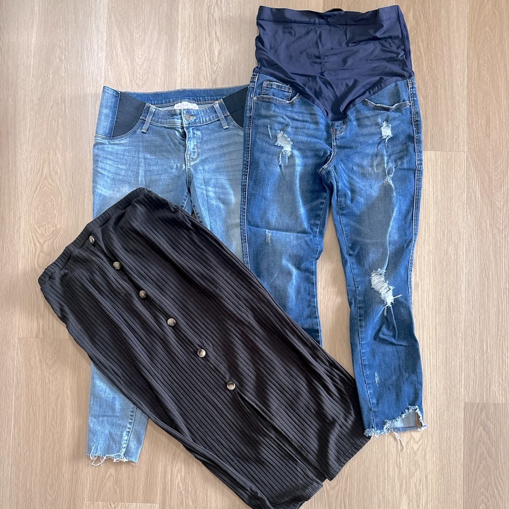 Maternity pants and skirt lot